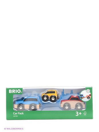 BRIO BRIO 3 деревянные машинки с магнитами  33759