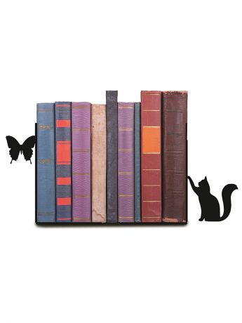 Magic Home Декоративная подставка-ограничитель для книг "Кот и бабочка"