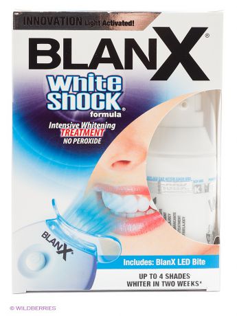 BLANX Отбеливающий уход+световой активатор  Blanx whith shock treatment + Led Bite