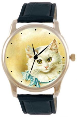 Shot Дизайнерские наручные часы Shot Concept Кошка Винтаж черн. рем.