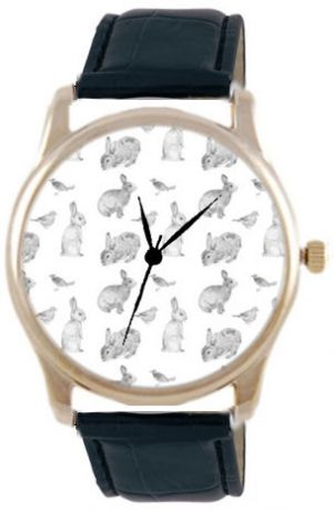 Shot Дизайнерские наручные часы Shot Concept Кроличий узор черн. рем.