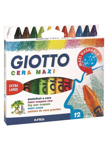 FILA GIOTTO CERA MAXI 12 цв. Восковые утолщенные карандаши