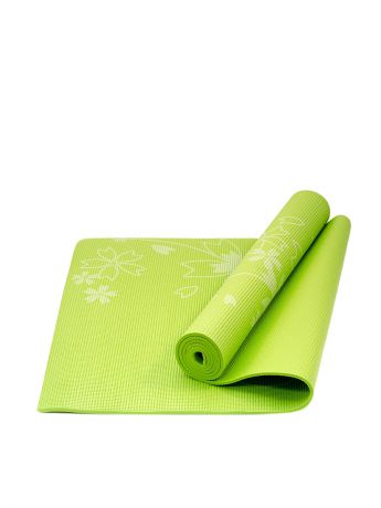 starfit Коврик для йоги STAR FIT FM-102 PVC 173x61x0,5 см, с рисунком, зеленый