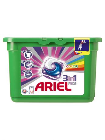 Ariel Гель в растворимых капсулах Liquid Capsules Color 15X28.8г
