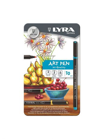 Lyra LYRA Hi-Quality Art Pen,  Набор фломастеров металл коробка 10шт