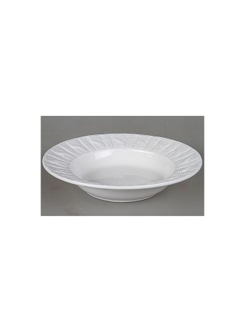 Elff Ceramics Тарелка белая с вязаным рисунком,25см