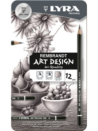Lyra ART DESIGN Карандаши художественные 12 цв в метал коробке