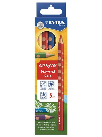 Lyra LYRA GROOVE 5 цв.цветные карандаши утолщ