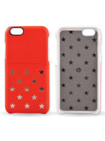 Kajsa Чехол для iPhone 6-4.7 Neon Collection Star pattern Pocket back case [iPhone 6-4.7],Shocking Red