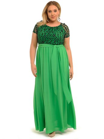 Зеленое платье на полных