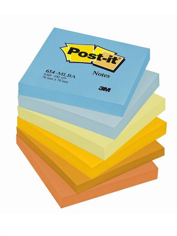 Post-it Бумага для заметок с липким слоем POST-IT, 76х76мм, гармония баланса, 100л., 6шт в уп. ,3M