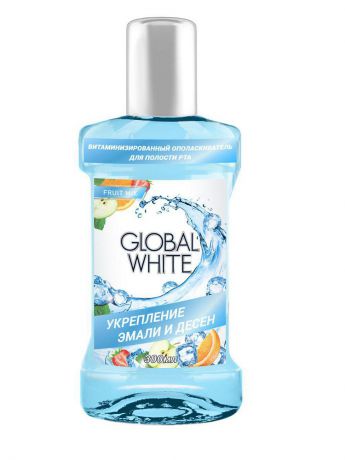 Global White Global White Ополаскиватель витаминизированный, 300 мл. (укрепление эмали)