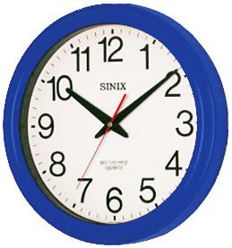 Sinix Пластиковые настенные интерьерные часы Sinix 4065 в синие