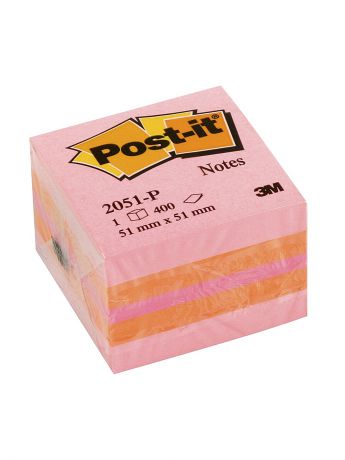 Post-it Бумага для заметок с липким слоем POST-IT, мини-куб розовый