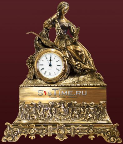 Vel Часы Женщина с мандолиной из бронзы Vel 03-12-01-02500