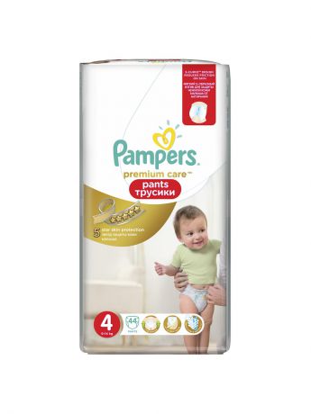 Pampers Трусики Premium Care Pants 9-14кг, размер 4, 44 шт.