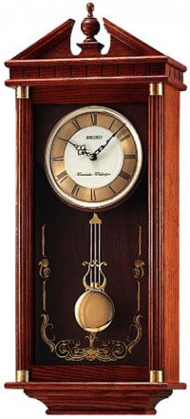 Seiko Деревянные настенные интерьерные часы с маятником и боем Seiko QXH107B