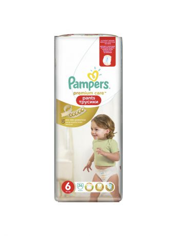 Pampers Трусики Premium Care Pants 16кг+, размер 6, 36 шт.