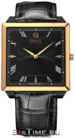 Qwill Мужские золотые российские наручные часы Qwill 6001.01.02.1.51