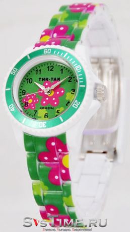 Тик-Так Детские наручные часы Тик-Так H109-3 зеленые цветы