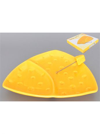 Elan Gallery Тарелка для сыра 2-хсекционная "Сыр" с  вилкой