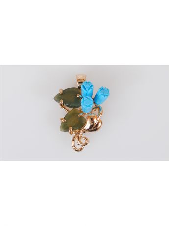 Lotus Jewelry Кулон "Бирюза-нефрит"