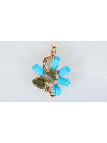 Lotus Jewelry Кулон "Бирюза-нефрит"