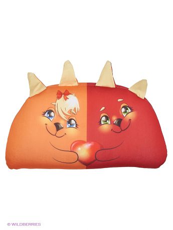 Оранжевый кот Подушка Игрушка антистресс мини Лисята Обнимашки