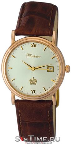 Platinor Мужские золотые наручные часы Platinor 50650.216