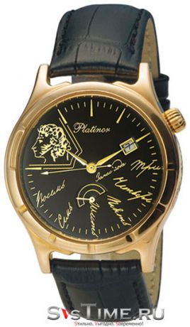 Platinor Мужские золотые наручные часы Platinor 47850.534