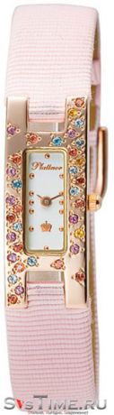 Platinor Женские золотые наручные часы Platinor 90457.201 розовый ремешок