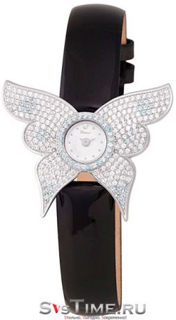 Platinor Женские серебряные наручные часы Platinor 99406.201 черный ремешок