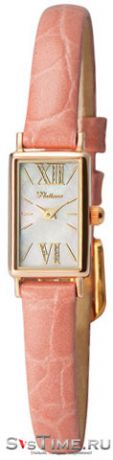Platinor Женские золотые наручные часы Platinor 200250.332 розовый ремешок