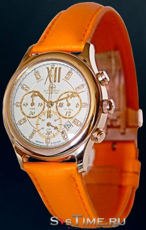 Континент Женские золотые российские наручные часы Континент 505.6.OS20 Gold