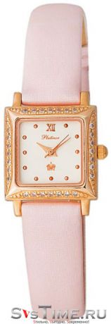 Platinor Женские золотые наручные часы Platinor 90256.116 розовый ремешок