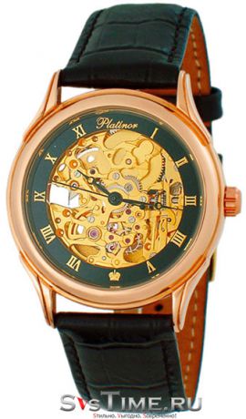Platinor Мужские золотые наручные часы Platinor 41950.556 ремешок