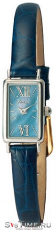 Platinor Женские серебряные наручные часы Platinor 200200.832 синий ремешок