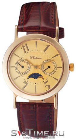 Platinor Мужские золотые наручные часы Platinor 54850.412