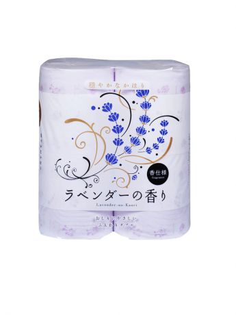 Shikoku Бумага туалетная парфюмированная SHIKOKU Lavender-no-Kaori  4 рулона 2-х слойная
