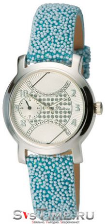 Platinor Женские серебряные наручные часы Platinor 97300.127 голубой ремешок