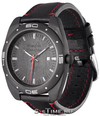 AA Wooden Watches Мужские российские деревянные наручные часы AA Wooden Watches S2 Black Sport Red
