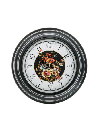 Mitya Veselkov Часы настенные Цветы на черном (40 см)