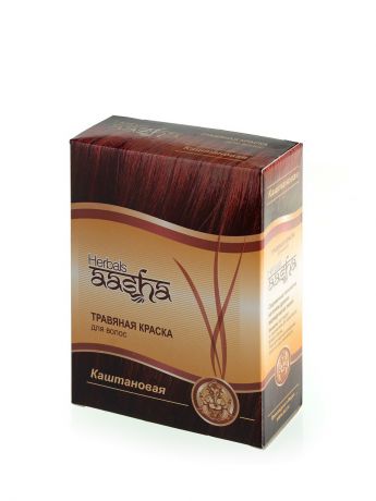 Aasha Herbals Краска для волос травяная Каштановая, 60 г