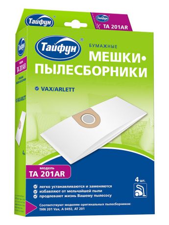 ТАЙФУН Тайфун TA 201AR Бумажные мешки-пылесборники для пылесосов, 4 шт