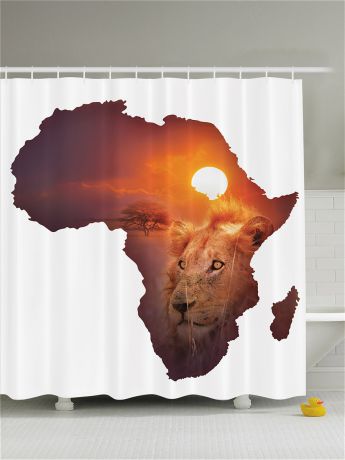 Magic Lady Фотоштора для ванной "Мечты об Африке", 180*200 см