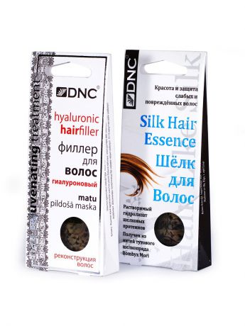 DNC Набор для ухода за волосами: Филлер (3х15 мл) и Шелк (4х10 мл)