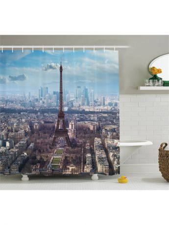 Magic Lady Фотоштора для ванной "Ранняя весна в Париже", 180*200 см