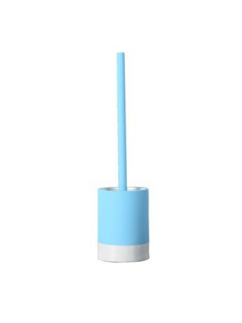 PROFFI Ершик с ручкой для мытья унитазов в комплекте с чашей, цвет голубой, материал - керамика с каучуковы