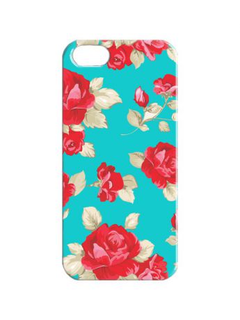 Chocopony Чехол для iPhone 5/5s "Малиновые розы на бирюзовом" Арт. IP5-259