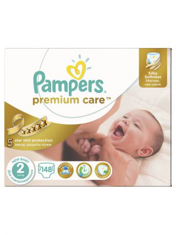 Pampers Подгузники Pampers Premium Care 3-6 кг, 2 размер, 148 шт.